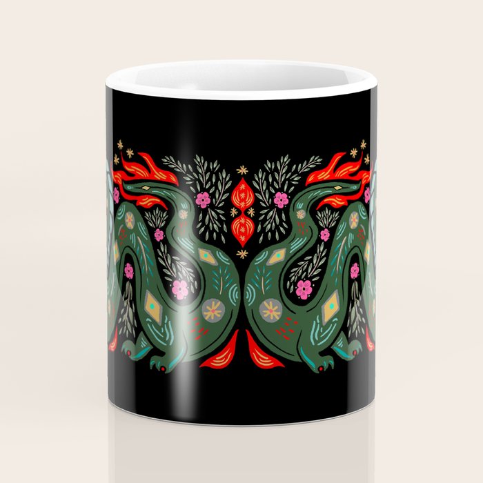 Dragon - Red, Black, Green Coffee Mug Gallery Image 4