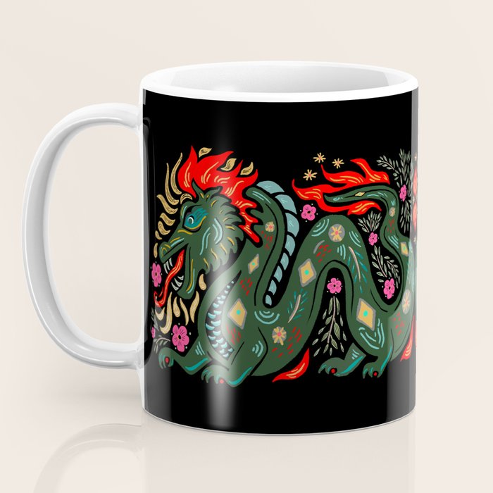 Dragon - Red, Black, Green Coffee Mug Gallery Image 3