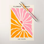 Chantilly & Neon Carrot: Les Fleurs | Flower Market Color Series 09 Wrapping Paper Gallery Image 1