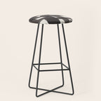 Black Ink Paint Brush Strokes Wiggles Mid Century Modern Stool Gallery Image 1