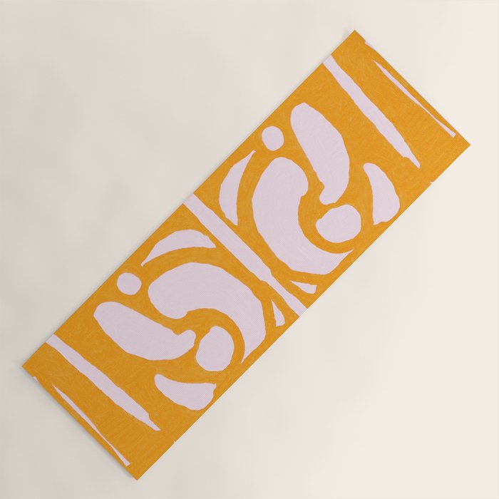 Abstract in Yellow and Cream Yoga Mat Gallery Image 1