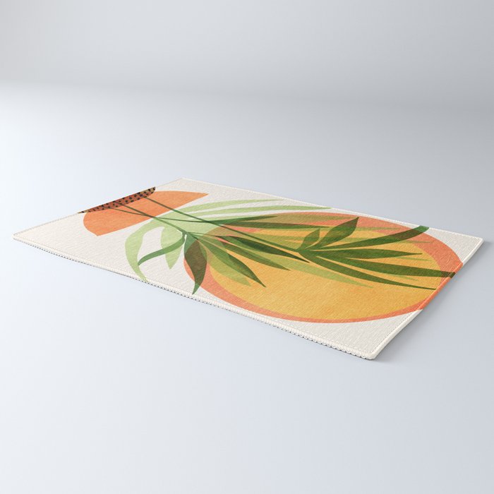 Retro Sunset Garden Still Life Rug Gallery Image 3