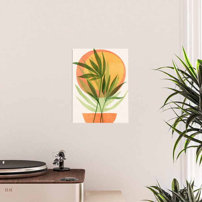 Retro Sunset Garden Still Life Poster Gallery Image 2