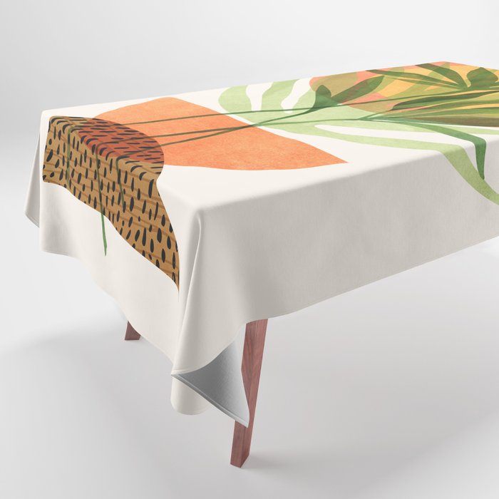 Retro Sunset Garden Still Life Tablecloth Gallery Image 1