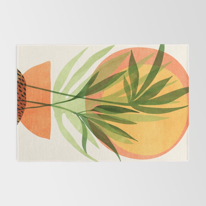 Retro Sunset Garden Still Life Rug Gallery Image 2