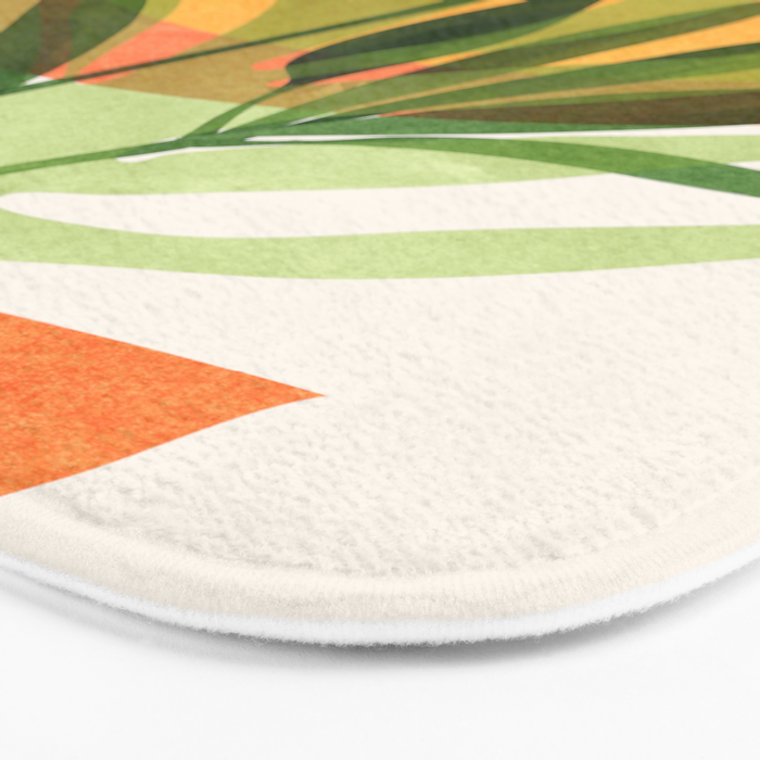Retro Sunset Garden Still Life Bath Mat Gallery Image 3
