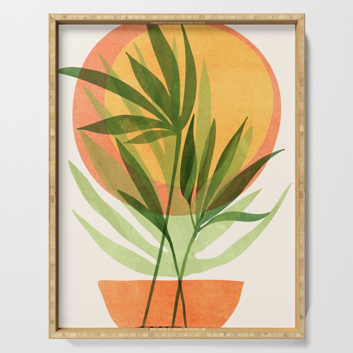 Retro Sunset Garden Still Life Serving Tray Gallery Image 1