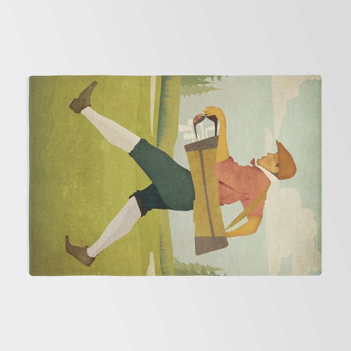 Golfer Vintage Golf Rug Gallery Image 2