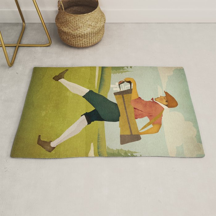 Golfer Vintage Golf Rug Gallery Image 1