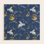 Celestial Pigs lunar blue Wood Wall Art Gallery Image 1