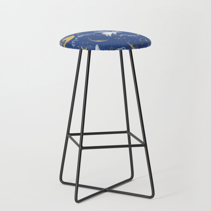 Celestial Pigs lunar blue Stool Gallery Image 1