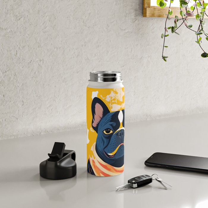 Should I Over Explain Myself or Remain Misunderstood? | Bulldog Pets Funny Quote, Typography Poster Saying Phrase, Cute Quirky Whimsical Dog Animals Naive Illustration Water Bottle Gallery Image 4