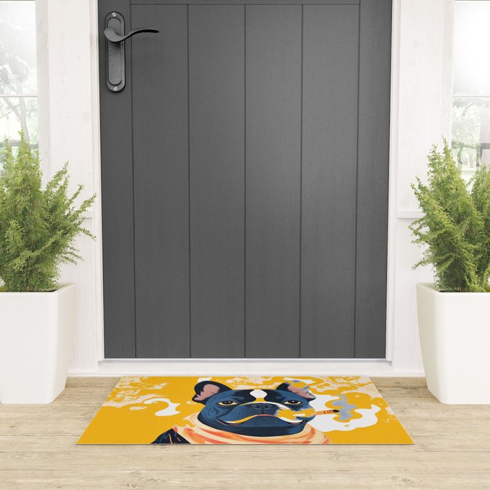 Should I Over Explain Myself or Remain Misunderstood? | Bulldog Pets Funny Quote, Typography Poster Saying Phrase, Cute Quirky Whimsical Dog Animals Naive Illustration Welcome Mat Gallery Image 3