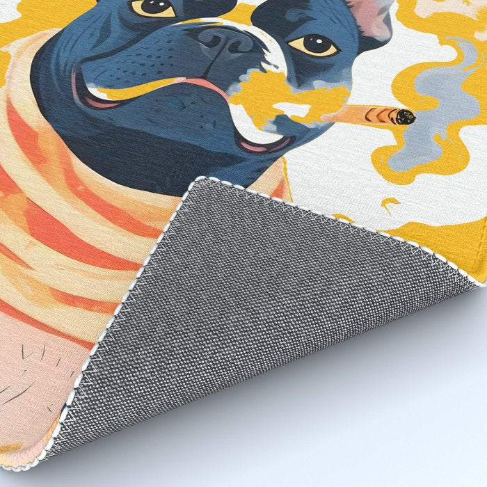 Should I Over Explain Myself or Remain Misunderstood? | Bulldog Pets Funny Quote, Typography Poster Saying Phrase, Cute Quirky Whimsical Dog Animals Naive Illustration Rug Gallery Image 4