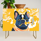 Should I Over Explain Myself or Remain Misunderstood? | Bulldog Pets Funny Quote, Typography Poster Saying Phrase, Cute Quirky Whimsical Dog Animals Naive Illustration Credenza Gallery Image 1