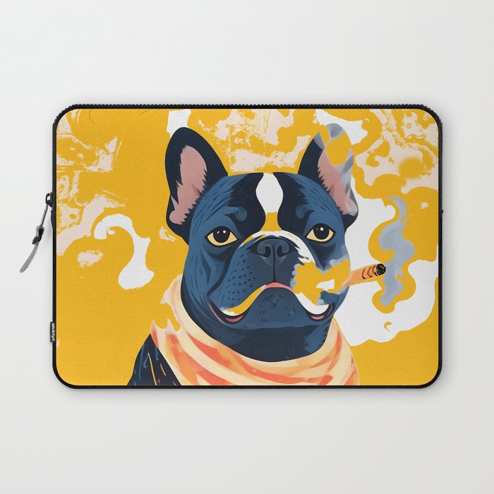 Should I Over Explain Myself or Remain Misunderstood? | Bulldog Pets Funny Quote, Typography Poster Saying Phrase, Cute Quirky Whimsical Dog Animals Naive Illustration Laptop Sleeve Gallery Image 1