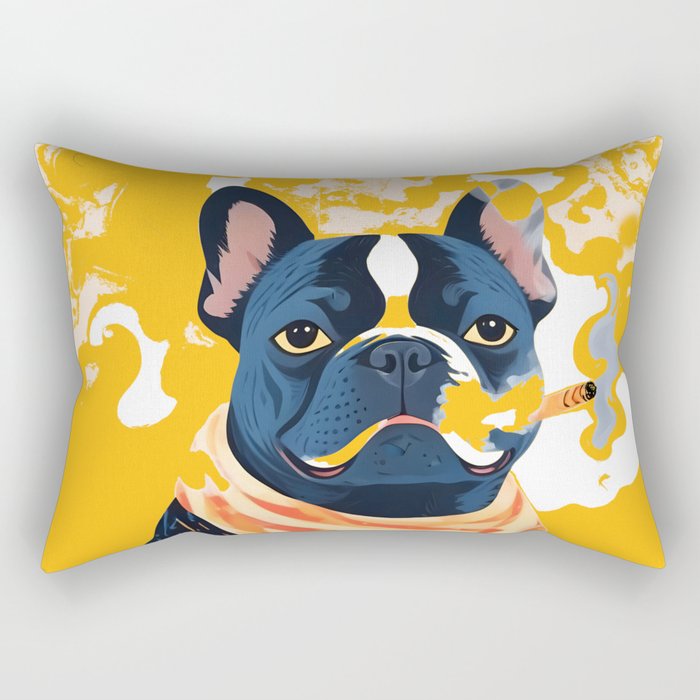 Should I Over Explain Myself or Remain Misunderstood? | Bulldog Pets Funny Quote, Typography Poster Saying Phrase, Cute Quirky Whimsical Dog Animals Naive Illustration Rectangular Pillow Gallery Image 1