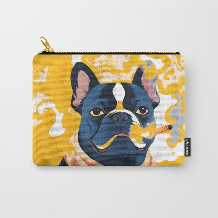 Should I Over Explain Myself or Remain Misunderstood? | Bulldog Pets Funny Quote, Typography Poster Saying Phrase, Cute Quirky Whimsical Dog Animals Naive Illustration Carry All Pouch Gallery Image 1