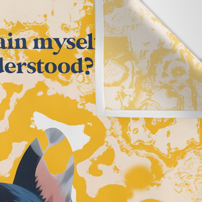 Should I Over Explain Myself or Remain Misunderstood? | Bulldog Pets Funny Quote, Typography Poster Saying Phrase, Cute Quirky Whimsical Dog Animals Naive Illustration Wall Tapestry Gallery Image 3
