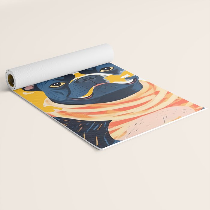Should I Over Explain Myself or Remain Misunderstood? | Bulldog Pets Funny Quote, Typography Poster Saying Phrase, Cute Quirky Whimsical Dog Animals Naive Illustration Yoga Mat Gallery Image 2