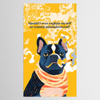 Should I Over Explain Myself or Remain Misunderstood? | Bulldog Pets Funny Quote, Typography Poster Saying Phrase, Cute Quirky Whimsical Dog Animals Naive Illustration Tablecloth Gallery Image 2