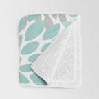 Floral Pattern, Teal, Aqua, Turquoise,Gray Throw Blanket Gallery Image 3
