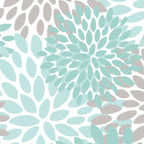 Floral Pattern, Teal, Aqua, Turquoise,Gray Coffee Mug Gallery Image 2