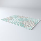 Floral Pattern, Teal, Aqua, Turquoise,Gray Rug Gallery Image 3