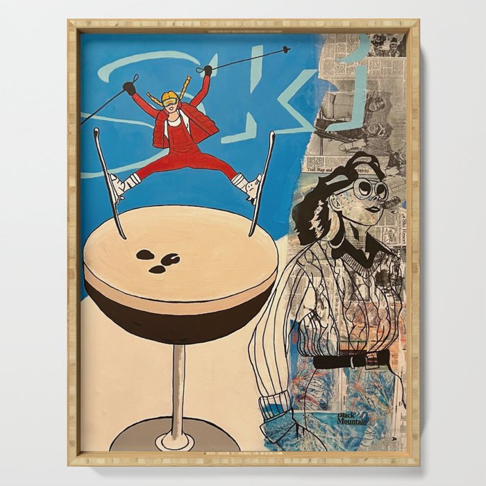 ski! painting Serving Tray Gallery Image 1