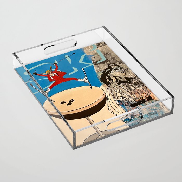 ski! painting Acrylic Tray Gallery Image 1