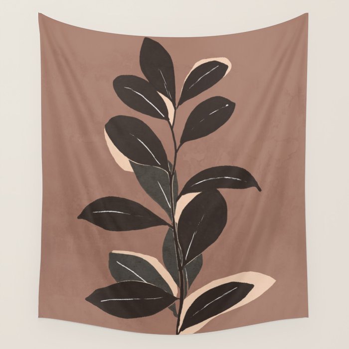 Abstract Art Minimal Plant 49a Wall Tapestry Gallery Image 1