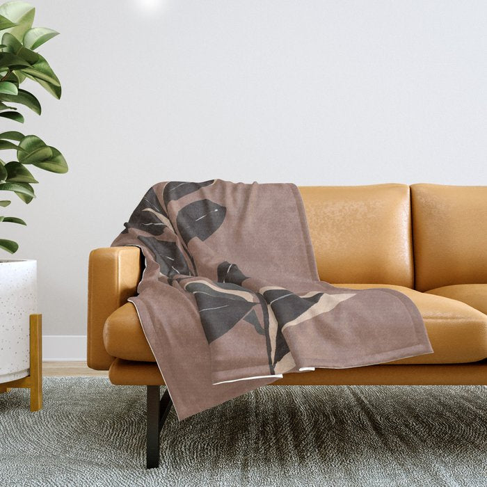 Abstract Art Minimal Plant 49a Throw Blanket Gallery Image 1