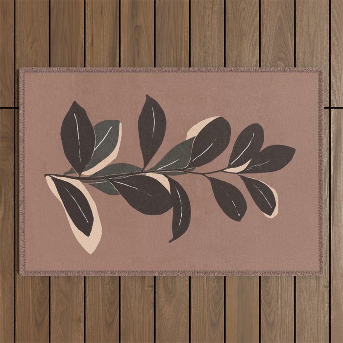 Abstract Art Minimal Plant 49a Outdoor Rug Gallery Image 1