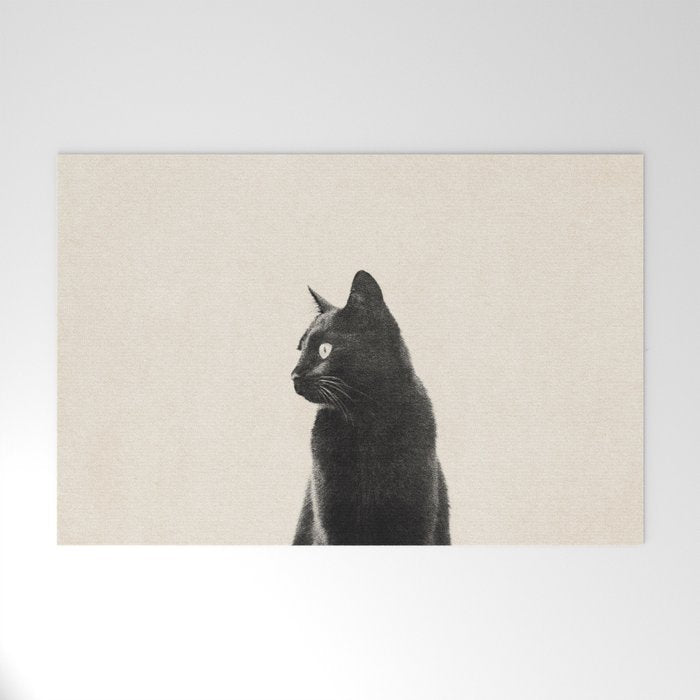 Black Cat Welcome Mat Gallery Image 1