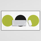Mid Century Modern Scandinavian Decor Black and Chartreuse Desk Mat Gallery Image 1