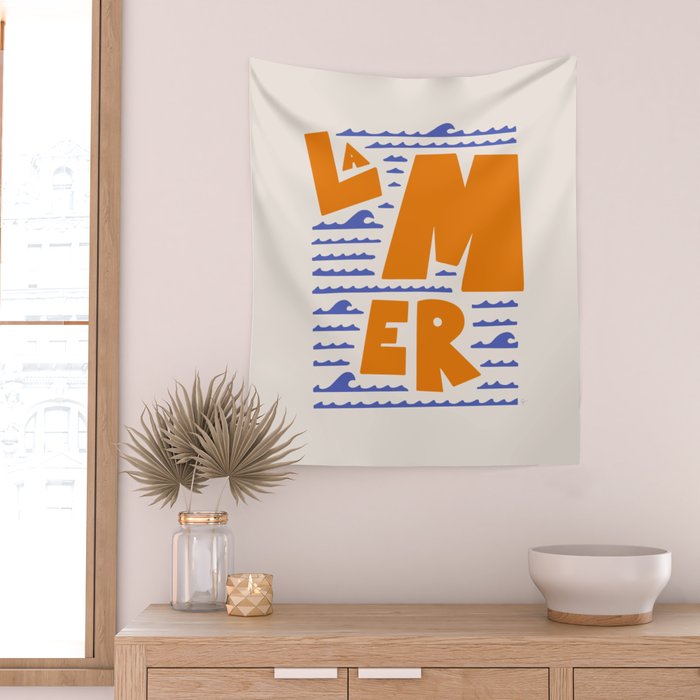 La Mer French Sea Wall Tapestry Gallery Image 2