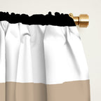 Uneven Stripes - Taupe, Black and White Window Curtain Gallery Image 2