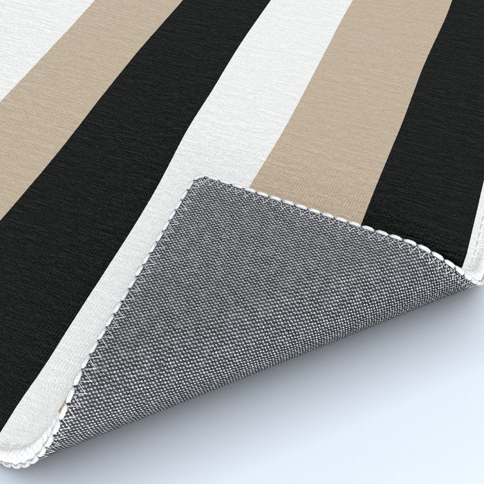 Uneven Stripes - Taupe, Black and White Rug Gallery Image 4