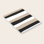 Uneven Stripes - Taupe, Black and White Notebook Gallery Image 3