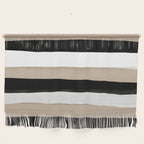 Uneven Stripes - Taupe, Black and White Wall Hanging Gallery Image 1