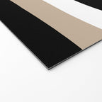Uneven Stripes - Taupe, Black and White Welcome Mat Gallery Image 2