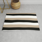 Uneven Stripes - Taupe, Black and White Rug Gallery Image 1