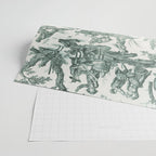 Vintage Green French Toile Landscape Wrapping Paper Gallery Image 2