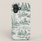 Vintage Green French Toile Landscape iPhone Case Gallery Image 1