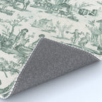 Vintage Green French Toile Landscape Rug Gallery Image 4