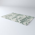 Vintage Green French Toile Landscape Rug Gallery Image 3