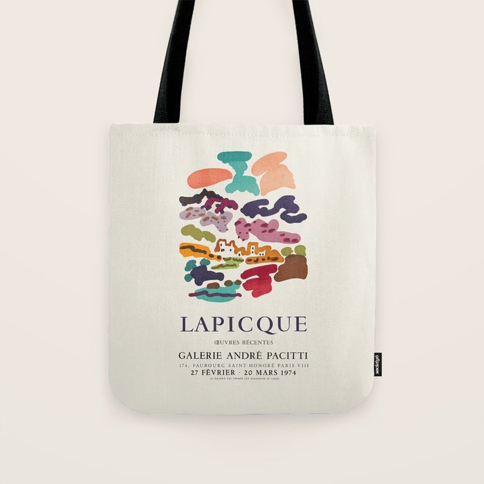 Charles Lapicque Vintage Exhibition Poster, 1974 Tote Bag Gallery Image 1