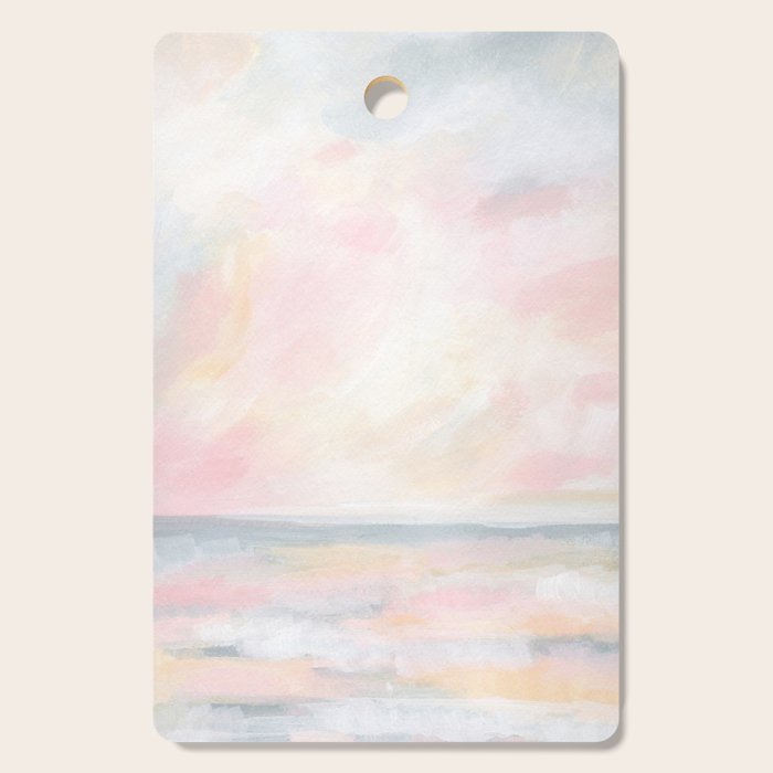 Patience - Pink and Gray Pastel Seascape Cutting Board Gallery Image 1