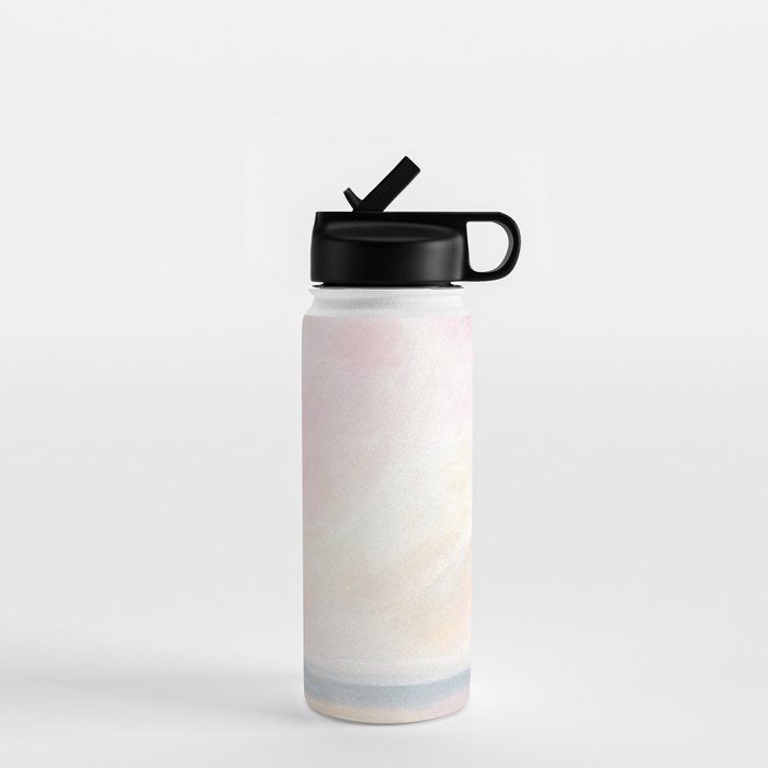 Patience - Pink and Gray Pastel Seascape Water Bottle Gallery Image 1