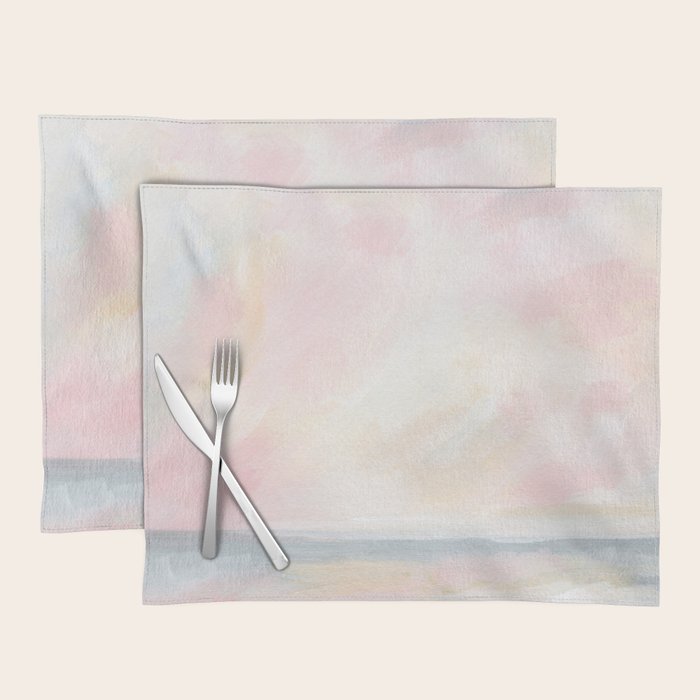 Patience - Pink and Gray Pastel Seascape Placemat Gallery Image 1